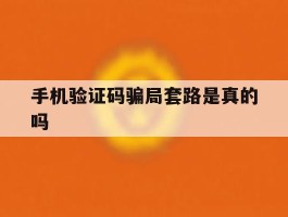 手机验证码骗局套路是真的吗