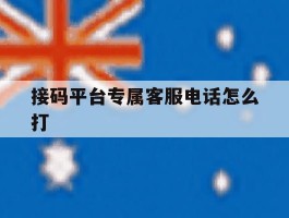 接码平台专属客服电话怎么打