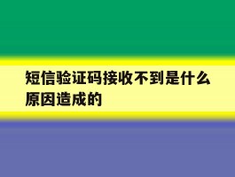 短信验证码接收不到是什么原因造成的