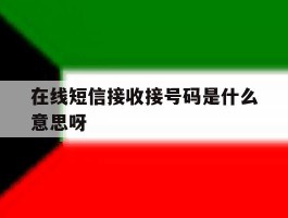 在线短信接收接号码是什么意思呀