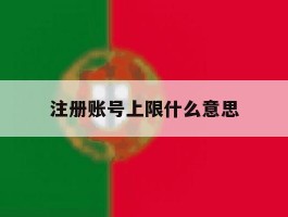 注册账号上限什么意思