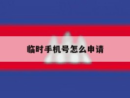 临时手机号怎么申请