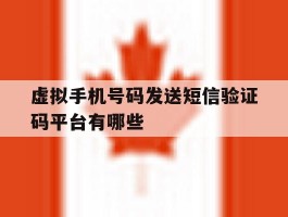 虚拟手机号码发送短信验证码平台有哪些