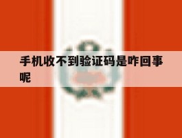 手机收不到验证码是咋回事呢