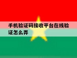 手机验证码接收平台在线验证怎么弄