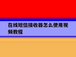 在线短信接收器怎么使用视频教程
