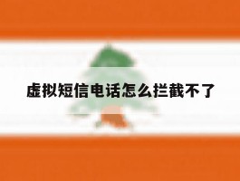 虚拟短信电话怎么拦截不了