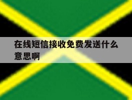 在线短信接收免费发送什么意思啊
