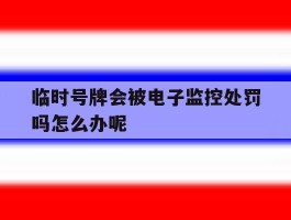 临时号牌会被电子监控处罚吗怎么办呢