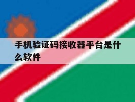 手机验证码接收器平台是什么软件