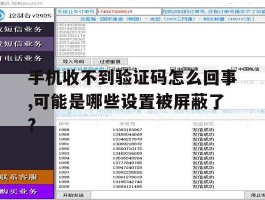 手机收不到验证码怎么回事,可能是哪些设置被屏蔽了?的简单介绍