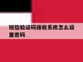 短信验证码接收系统怎么设置密码