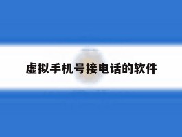 虚拟手机号接电话的软件