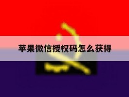 苹果微信授权码怎么获得
