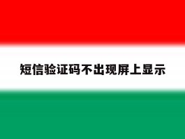 短信验证码不出现屏上显示
