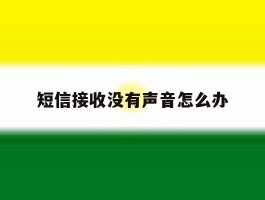 短信接收没有声音怎么办