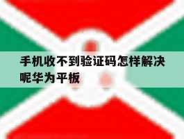 关于手机收不到验证码怎样解决呢华为平板的信息