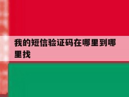 我的短信验证码在哪里到哪里找
