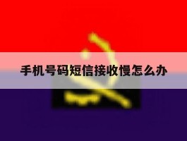 手机号码短信接收慢怎么办
