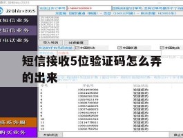 短信接收5位验证码怎么弄的出来