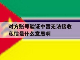 包含对方账号验证中暂无法接收私信是什么意思啊的词条