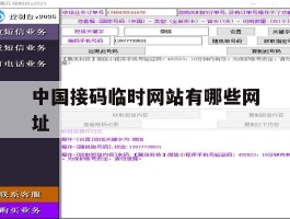 中国接码临时网站有哪些网址