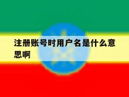 注册账号时用户名是什么意思啊