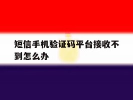 短信手机验证码平台接收不到怎么办