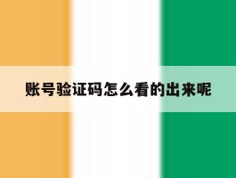 账号验证码怎么看的出来呢