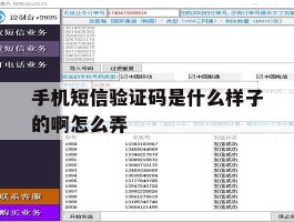 手机短信验证码是什么样子的啊怎么弄