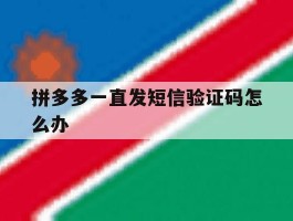 拼多多一直发短信验证码怎么办