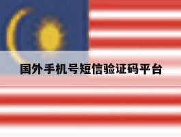 国外手机号短信验证码平台