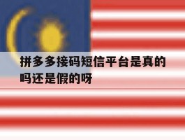 关于拼多多接码短信平台是真的吗还是假的呀的信息