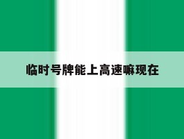 临时号牌能上高速嘛现在