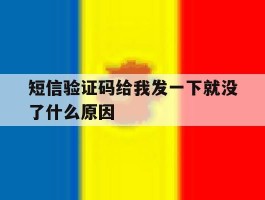 短信验证码给我发一下就没了什么原因