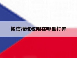 微信授权权限在哪里打开