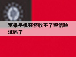 苹果手机突然收不了短信验证码了
