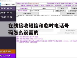 包含在线接收短信和临时电话号码怎么设置的的词条