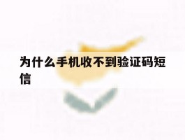 为什么手机收不到验证码短信
