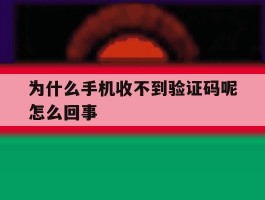 为什么手机收不到验证码呢怎么回事