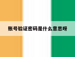 账号验证密码是什么意思呀