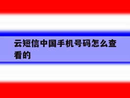 云短信中国手机号码怎么查看的