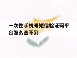 一次性手机号短信验证码平台怎么查不到
