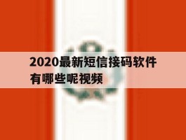 2020最新短信接码软件有哪些呢视频