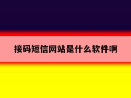 接码短信网站是什么软件啊