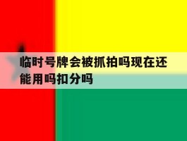 关于临时号牌会被抓拍吗现在还能用吗扣分吗的信息