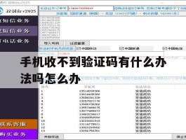 手机收不到验证码有什么办法吗怎么办