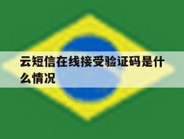 云短信在线接受验证码是什么情况