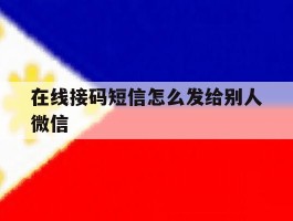 在线接码短信怎么发给别人微信