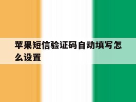 苹果短信验证码自动填写怎么设置